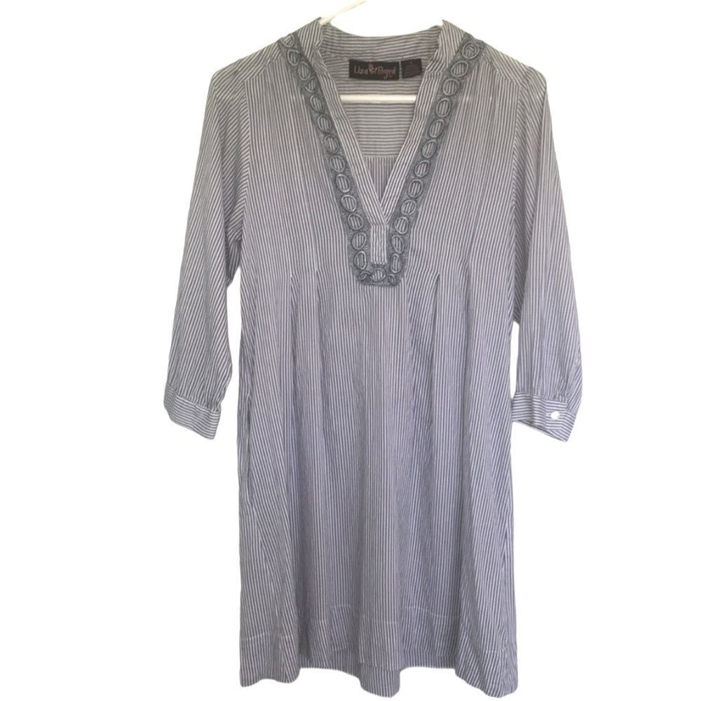 Liza Byrd seersucker dress, size small